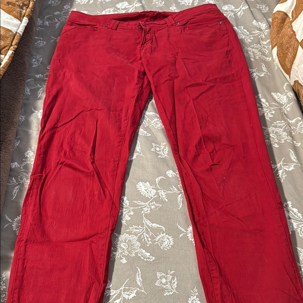 Allen Solly Red Straight Leg Pants